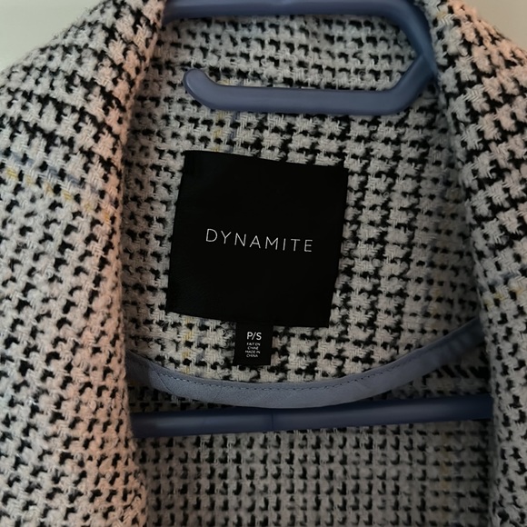 Dynamite long blazer, light grey and blue checkered - Picture 2 of 2